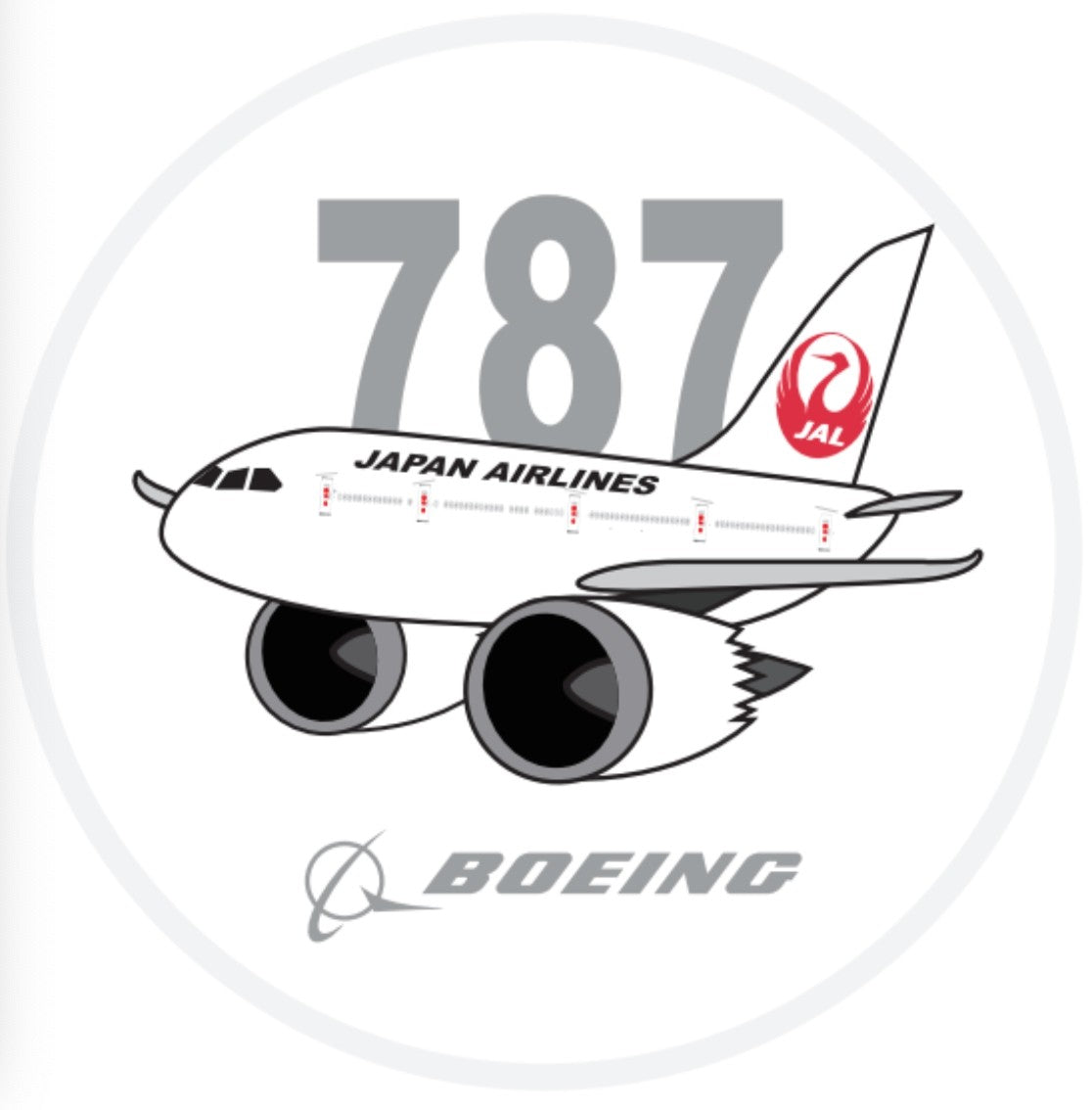 RBF現貨   JAPAN AIRLINES 787 7CM STICKER 貼紙 S-C-787-JL *free shipping* 全球免運費