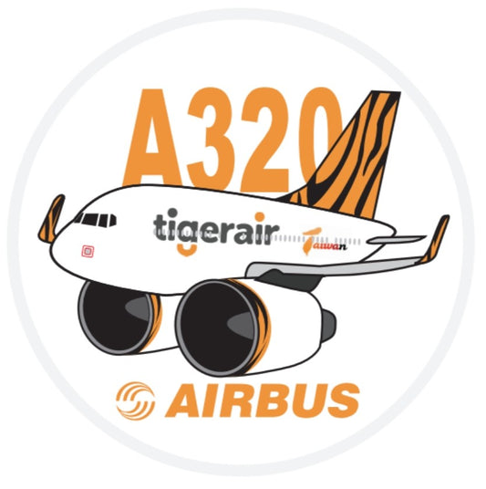 RBF現貨  TIGER AIR A320 7CM STICKER 貼紙 S-C-320-TG *free shipping* 全球免運費