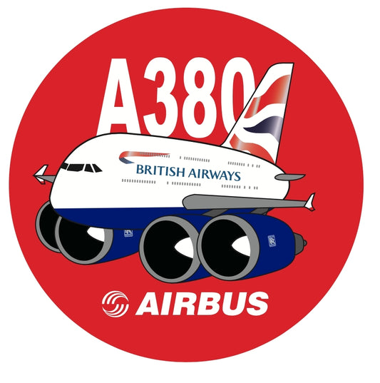 RBF現貨  BRITISH A380 7CM STICKER 貼紙 S-C-380-BA *free shipping* 全球免運費