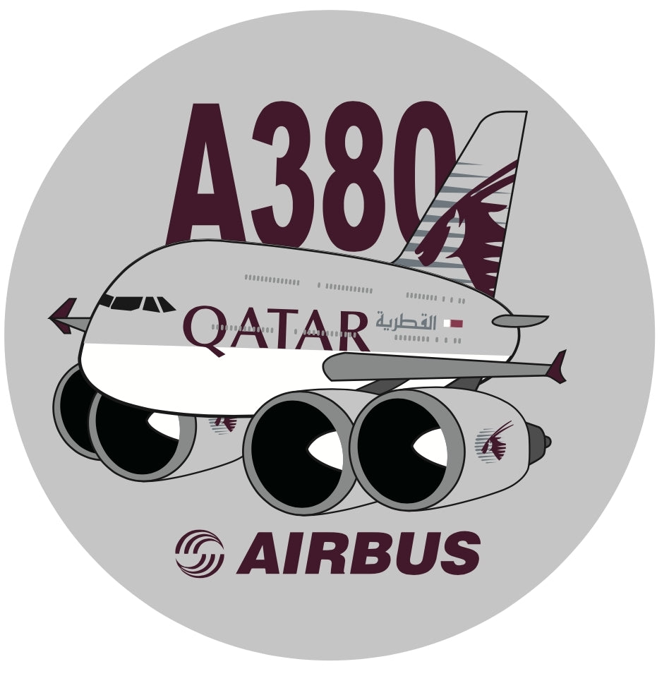 RBF現貨  QATAR A380 7CM STICKER 貼紙 S-C-380-QT *free shipping* 全球免運費