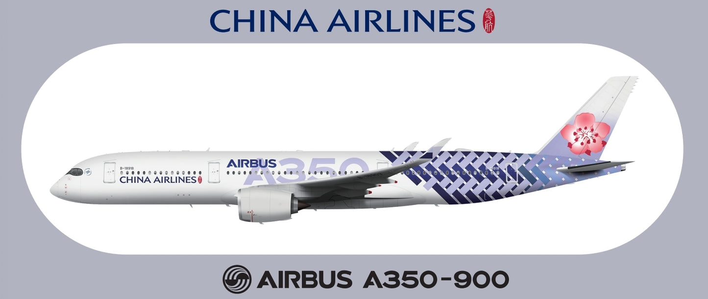 RBF現貨  CHINA AIRLINES A350 20X8.8CM STICKER S-R-350-CI-C *free shipping* 全球免運費