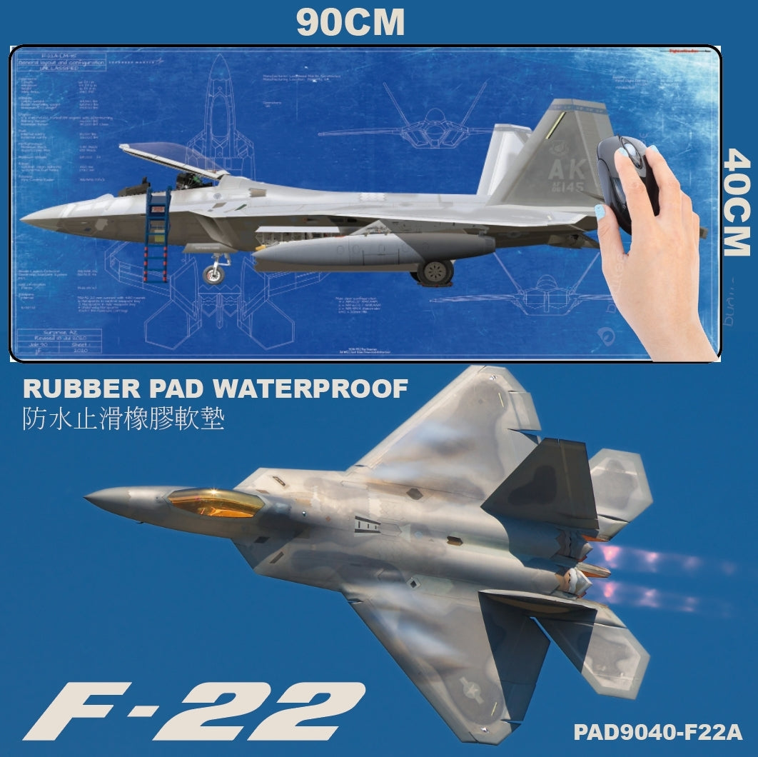 RBF絕版  F-22 DESK PAD 90x40cm 桌墊 PAD9040-F22A *free shipping* 全球免運費