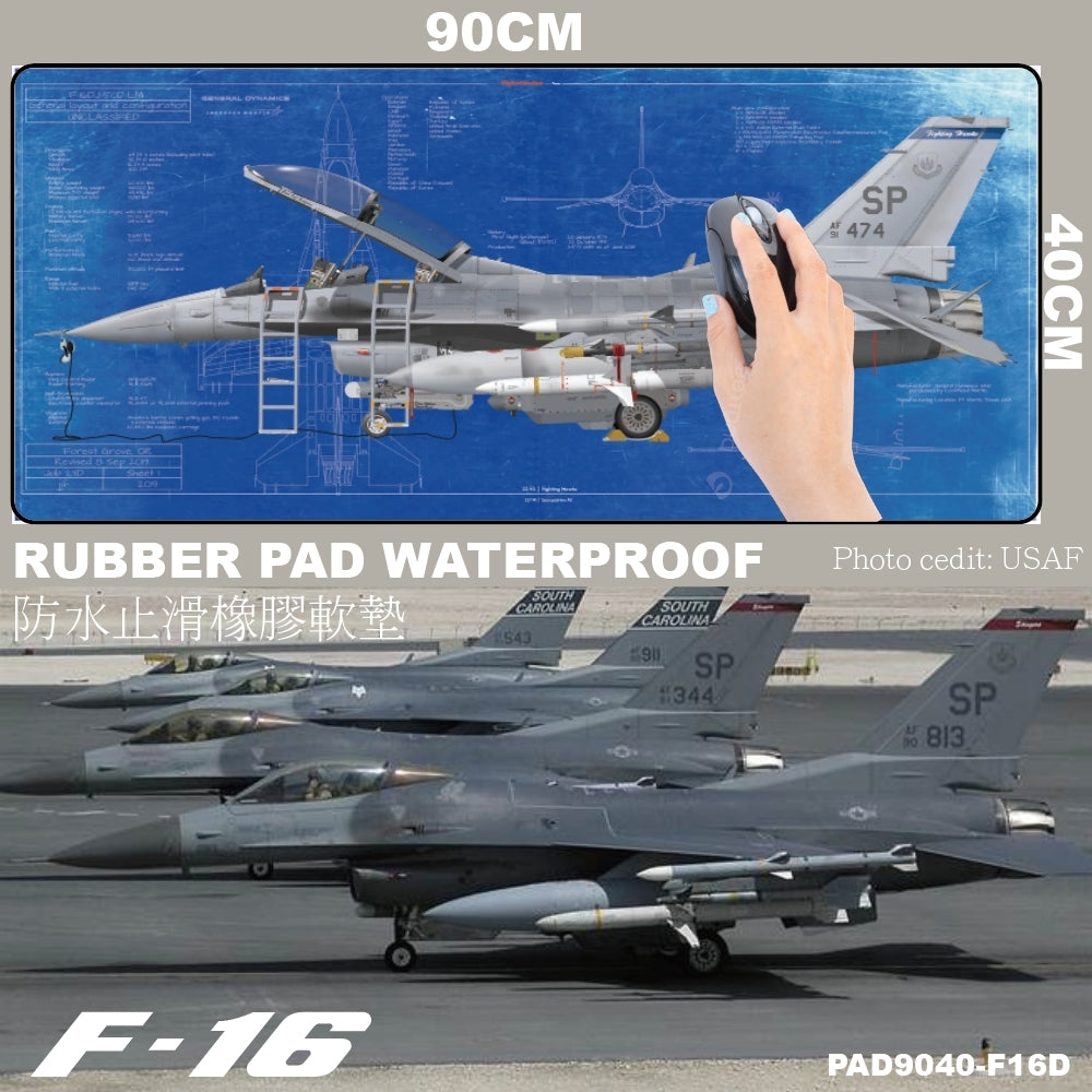 RBF絕版  F-16 DESK PAD 90x40cm 桌墊 PAD9040-F16D *free shipping* 全球免運費