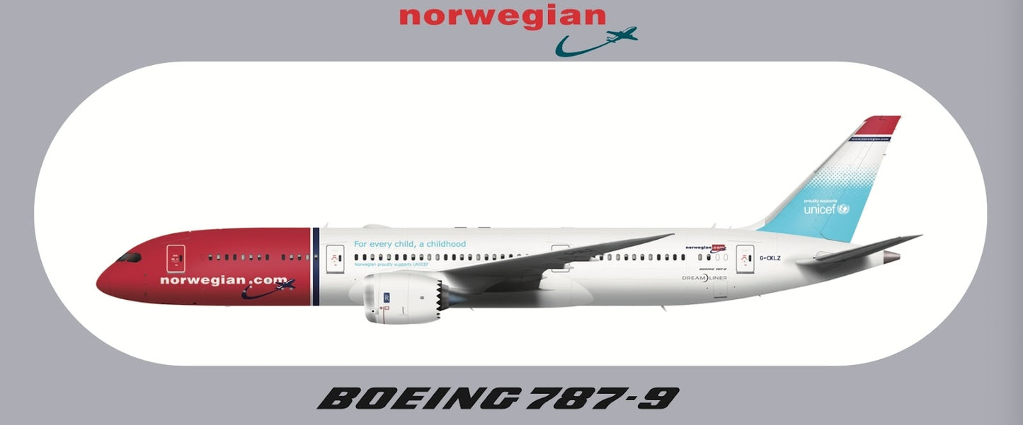 RBF現貨  NORWEGIAN 787-9 9.5X5.7CM STICKER 貼紙 S-R-789-DY *free shipping* 全球免運費