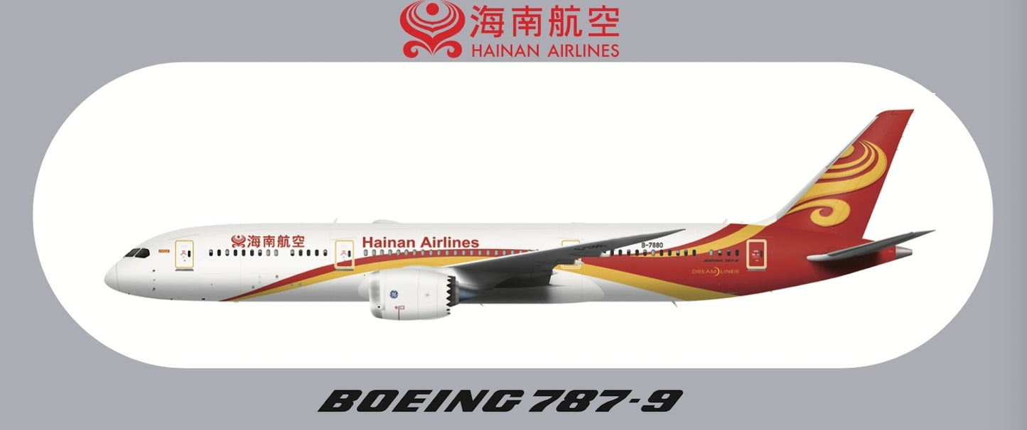 RBF現貨  HAINAN 787-9 9.5X5.7CM STICKER 貼紙 S-R-789-HU *free shipping* 全球免運費