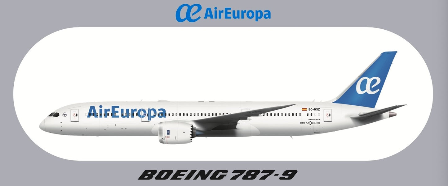 RBF現貨  AIR EUROPA 787-9 9.5X5.7CM STICKER 貼 S-R-789-UX *free shipping* 全球免運費