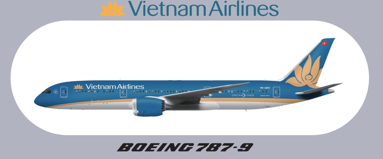 RBF現貨  VIETNAM 787-9 9.5X5.7CM STICKER 貼紙 S-R-789-VN *free shipping* 全球免運費