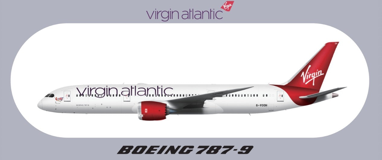 RBF現貨  VIRGIN 787-9 9.5X5.7CM STICKER 貼紙 S-R-789-VA *free shipping* 全球免運費