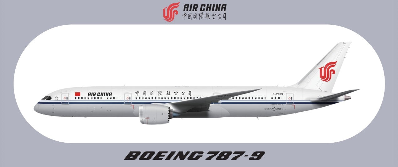 RBF現貨  AIR CHINA 787-9 9.5X5.7CM STICKER 貼紙 S-R-789-CA *free shipping* 全球免運費