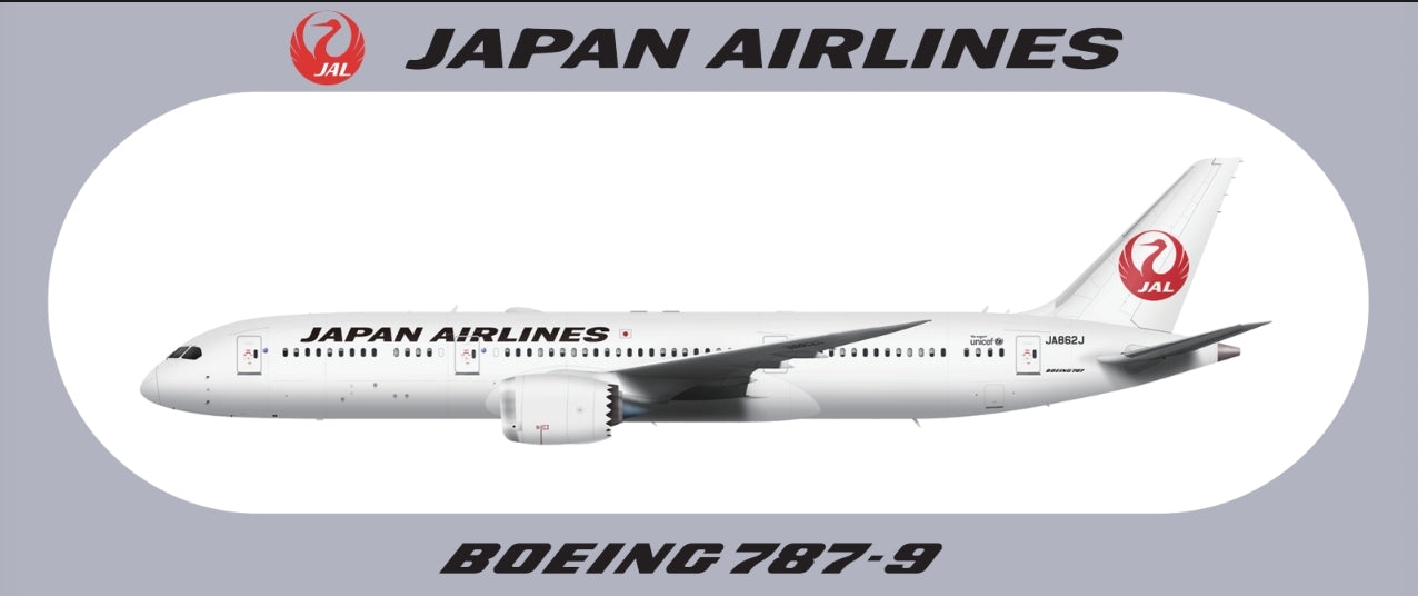 RBF現貨  JAPAN 787-9 9.5X5.7CM STICKER 貼紙 S-R-789-JL *free shipping* 全球免運費