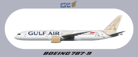 RBF現貨  GULF 787-9 9.5X5.7CM STICKER 貼紙 S-R-789-GF *free shipping* 全球免運費