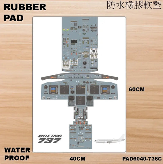 RBF絕版  Boeing 737 cockpit diagram pad 軟墊 PAD6040-738C *free shipping* 全球免運費