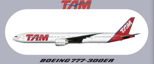 RBF現貨  TAM 777-300ER STICKER 20x8.8cm 貼紙 S-R-77W-TAM *free shipping* 全球免運費