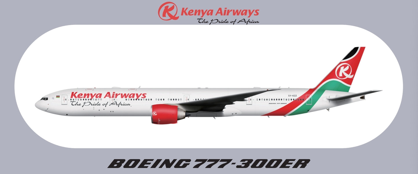 RBF現貨  KENYA 777-300ER STICKER 20x8.8cm 貼紙 S-R-77W-KQ *free shipping* 全球免運費
