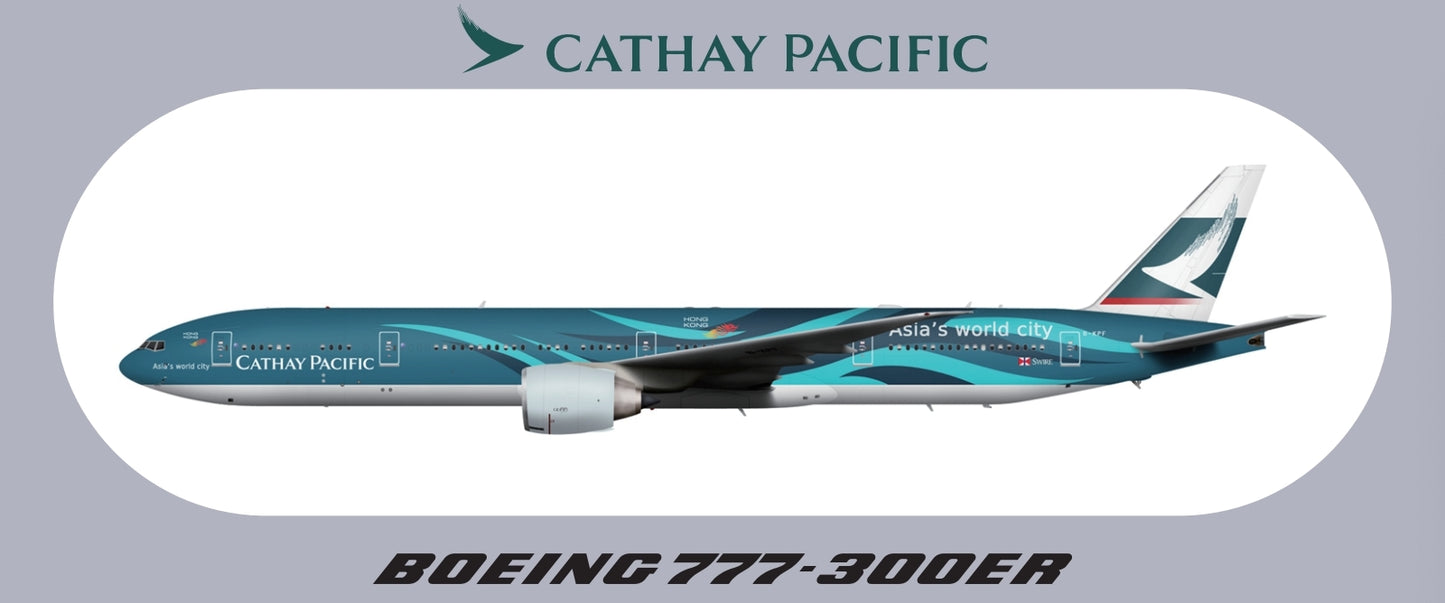 RBF現貨  CATHAY 777-300ER STICKER 20x8.8cm 貼紙 S-R-77W-CX-KPF *free shipping* 全球免運費