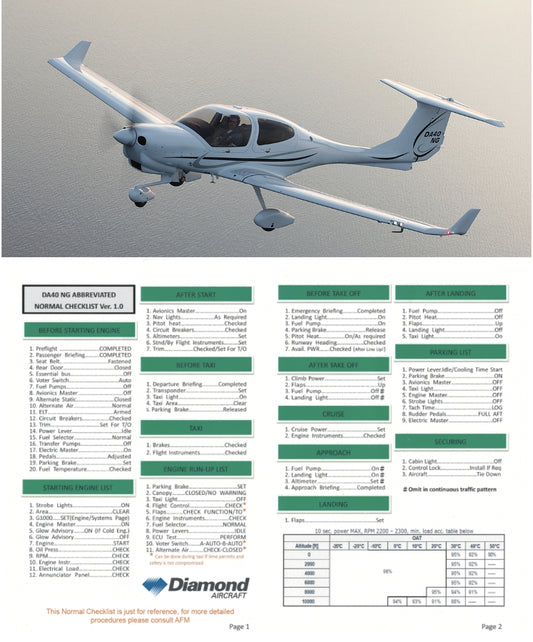 RBF現貨   Checklist Diamond DA-40 CHX40 *free shipping* 全球免運費