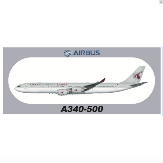 RBF現貨  QATAR A340-500 20X8.8CM STICKER 貼紙 S-R-A345-A7 *free shipping* 全球免運費