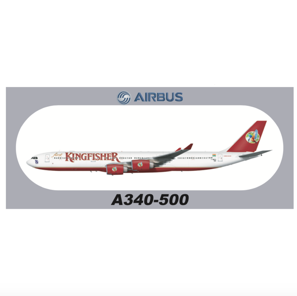 RBF現貨  KINGFISHER A340-500 20X8.8CM STICKER S-R-A345-WWTG *free shipping* 全球免運費