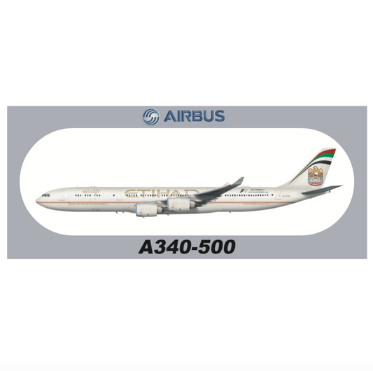 RBF現貨  ETIHAD A340-500 20X8.8CM STICKER 貼紙 S-R-A345-EY *free shipping* 全球免運費