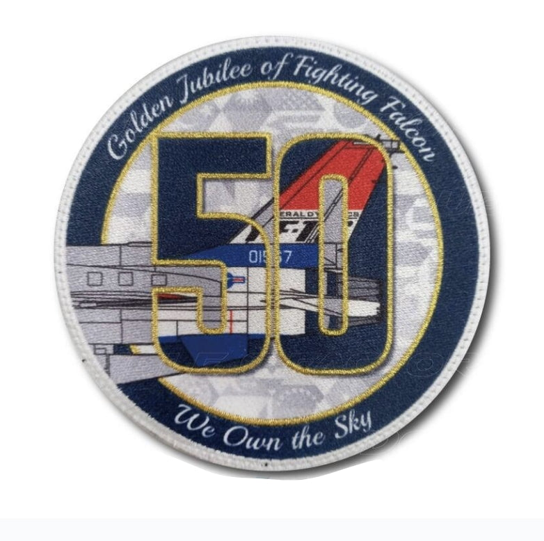 RBF現貨  YF-16 50th patch 10cm 臂章 ARM-GJFF *free shipping* 全球免運費