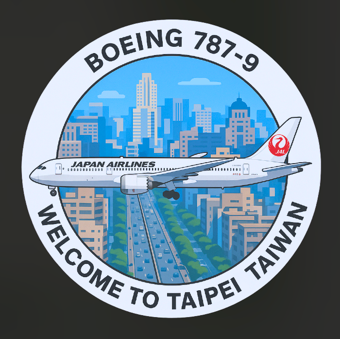 RBF現貨 TAIPEI 787 STICKER 10CM 貼紙 S-WTJL789 *free shipping* 全球免運費