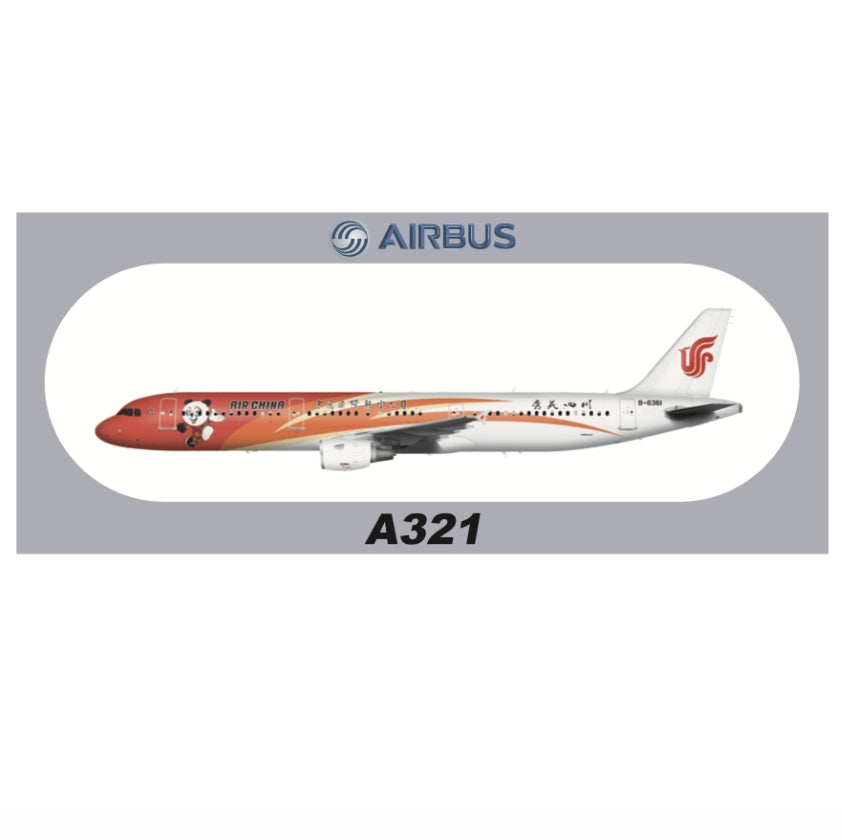 RBF-Aufkleber für Air China A321, 20 x 8,8 cm, Artikelnummer SR-A321-6361 *kostenloser Versand*