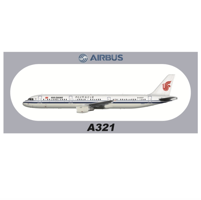RBF-Aufkleber für Air China A321, 20 x 8,8 cm, Artikelnummer SR-A321-6327 *kostenloser Versand*