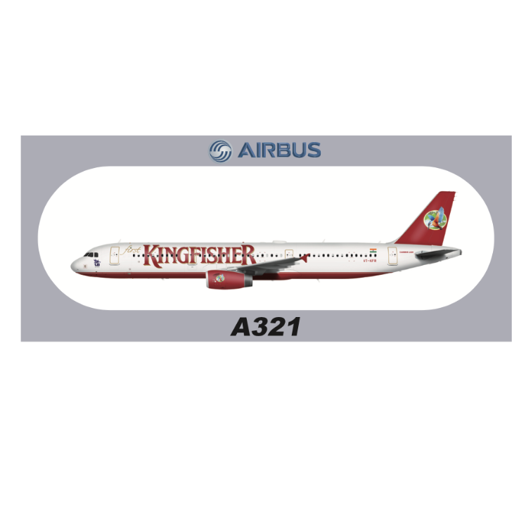 RBF現貨  KINGFISHER A321 20x8.8CM STICKER 貼紙 S-R-321-KFR *free shipping* 全球免運費