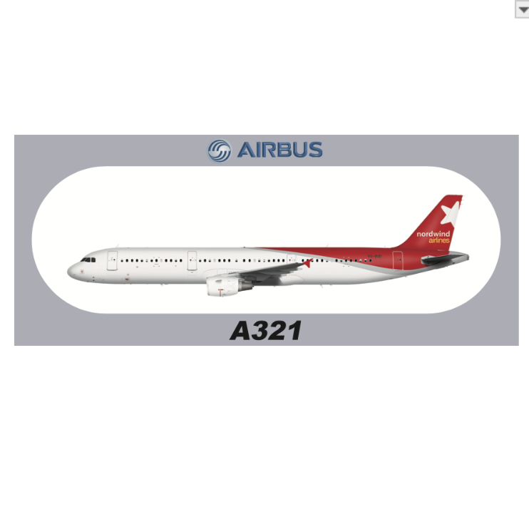 RBF現貨  NORDWIND A321 20x8.8CM STICKER 貼紙 S-R-321-BOD *free shipping* 全球免運費