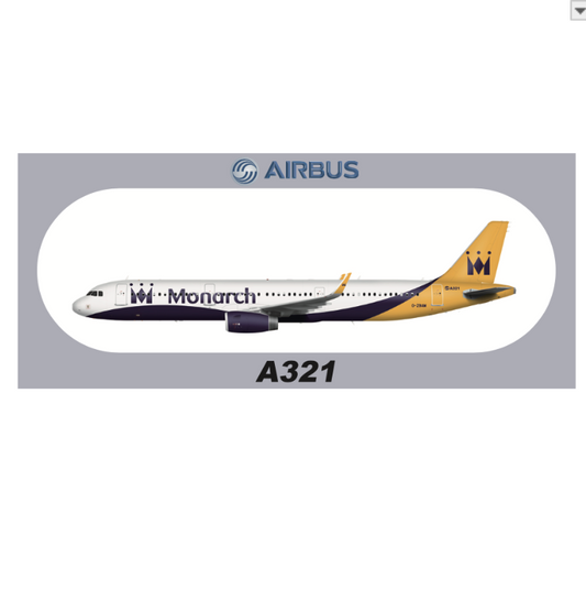 RBF現貨  MONARCH A321 20x8.8CM STICKER 貼紙 S-R-321-ZBAM *free shipping* 全球免運費