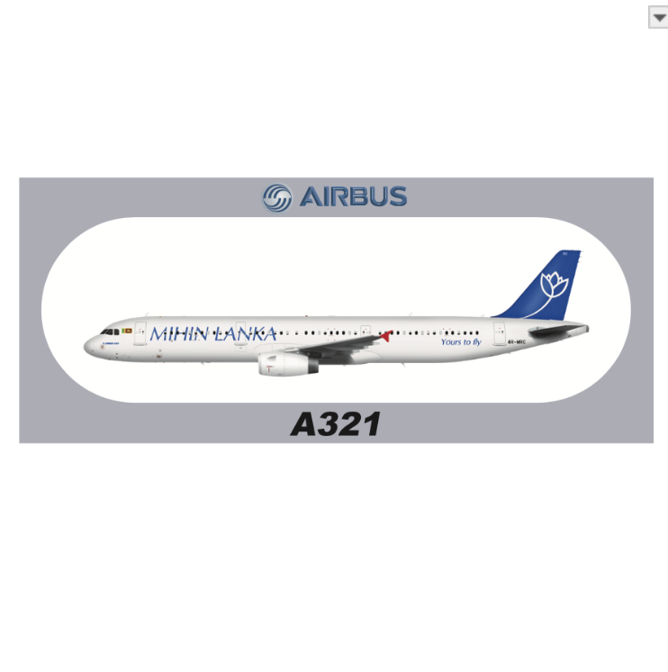 RBF現貨  MIHIN A321 20x8.8CM STICKER 貼紙 S-R-321-MRC *free shipping* 全球免運費