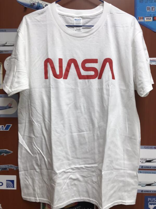 RBF絕版  NASA LOGO WHITE T-SHIRT Size S T-NASA-W-S *free shipping* 全球免運費