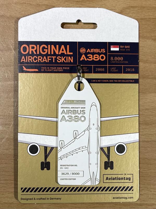 RBF現貨   AVIATIONTAG SINGAPORE A380 9V-SKE 4260411671718 *free shipping* 全球免運費