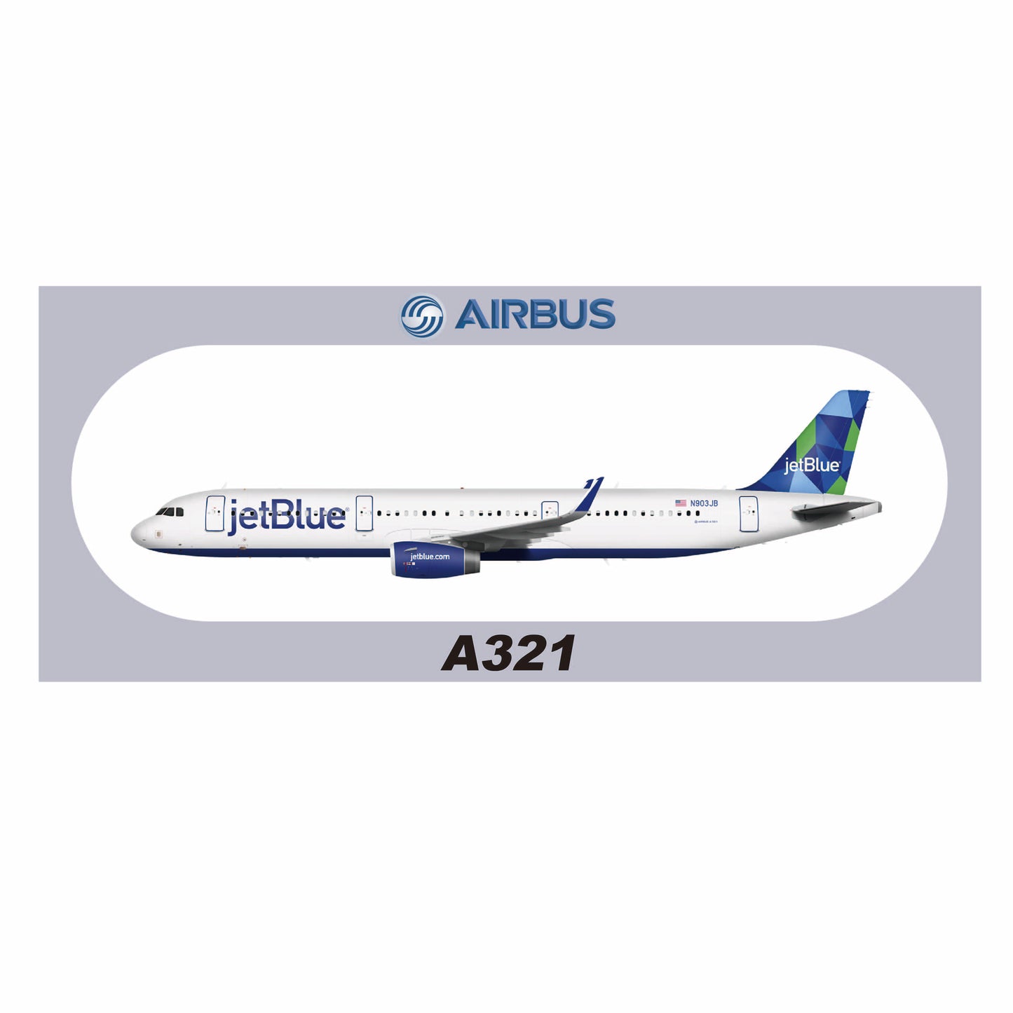 RBF現貨  JETBLUE A321 20x8.8CM STICKER 貼紙 S-R-321-3JB *free shipping* 全球免運費