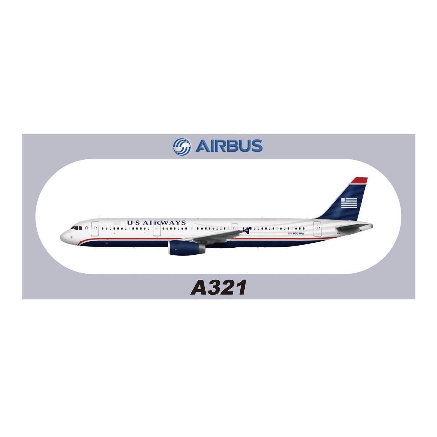 RBF-Aufkleber für US AIRWAYS A321, 20 x 8,8 cm, Aufkleber SR-321-538UW *kostenloser Versand* Jetzt verfügbar