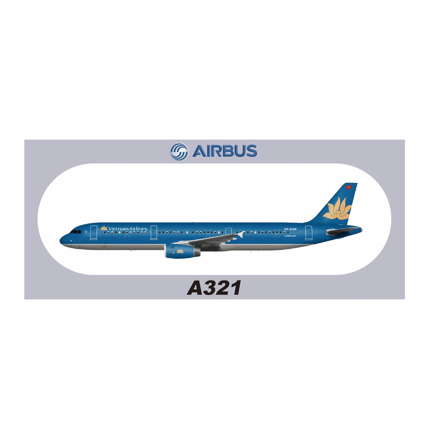 RBF 現貨 VIETNAM A321 20x8,8CM STICKER 貼紙 SR-321-A360 *kostenloser Versand* 全球免運費