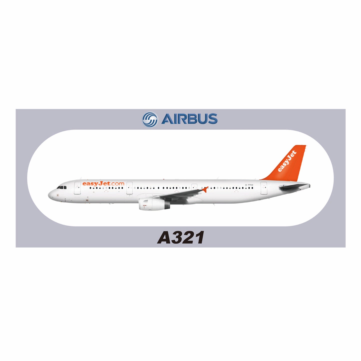 RBF現貨 EASYJET A321 20x8.8CM STICKER 貼紙 S-R-321-TTID *free shipping* 全球免運費