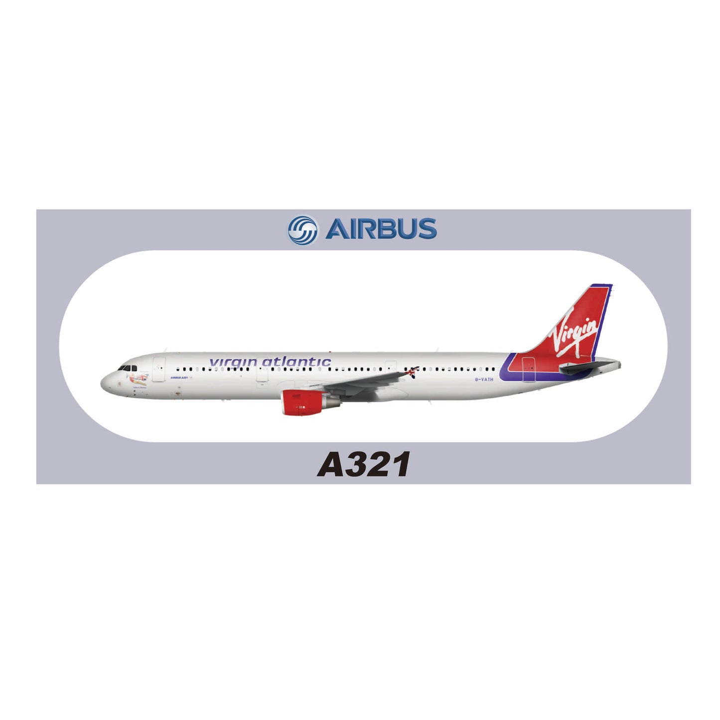RBF現貨 VIRGIN A321 20x8.8CM STICKER 貼紙 S-R-321-VATH *free shipping* 全球免運費