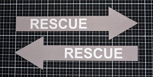 RBF絕版  RESCUE grey WATERPROOF STICKER 貼紙 S-RES-G *free shipping* 全球免運費