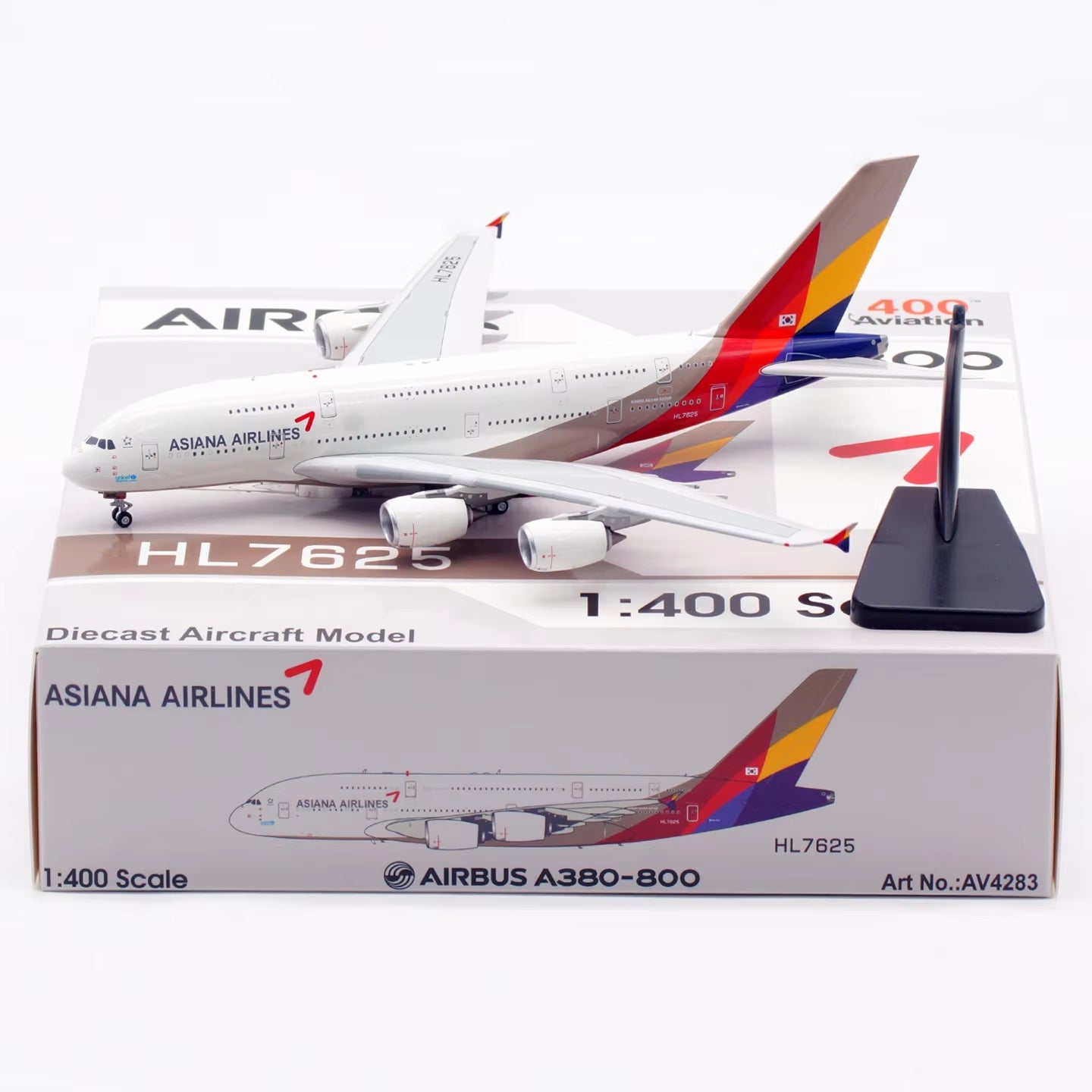 RBF現貨 AV 金屬 1/400 HL7625 Asiana A380-841 AV4283 *free shipping* 全球免運費