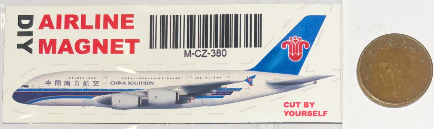 RBF現貨   A380 MAGNET 磁鐵 9x5cm CHINA SOUTHERN M-CZ-380 *free shipping* 全球免運費