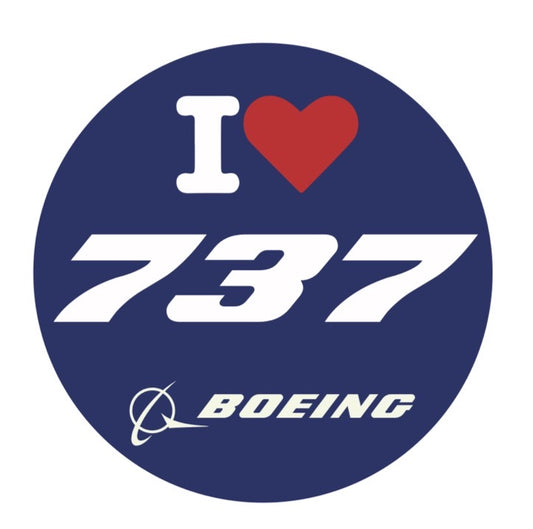 RBF現貨  I LOVE 737 7CM STICKER 貼紙 S-C-LV737 *free shipping* 全球免運費