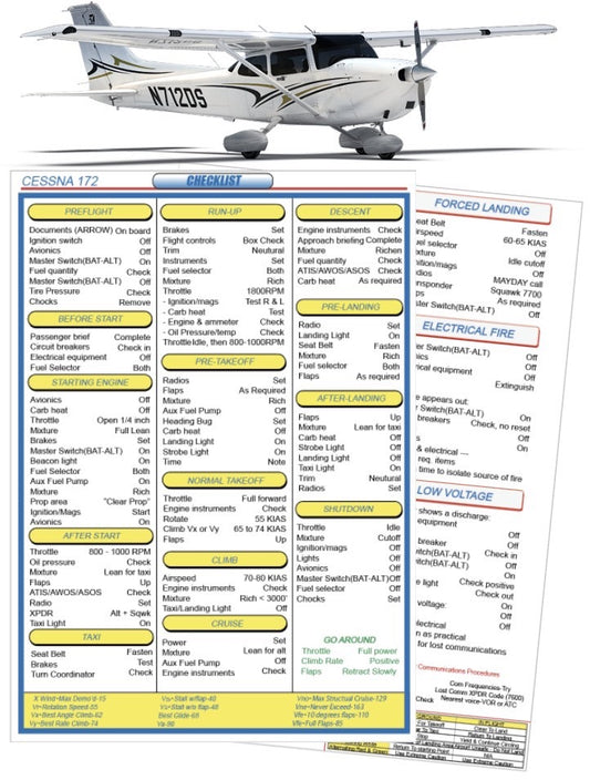 RBF現貨   Checklist Cessna 172 SKYHAWK CHX172 *free shipping* 全球免運費
