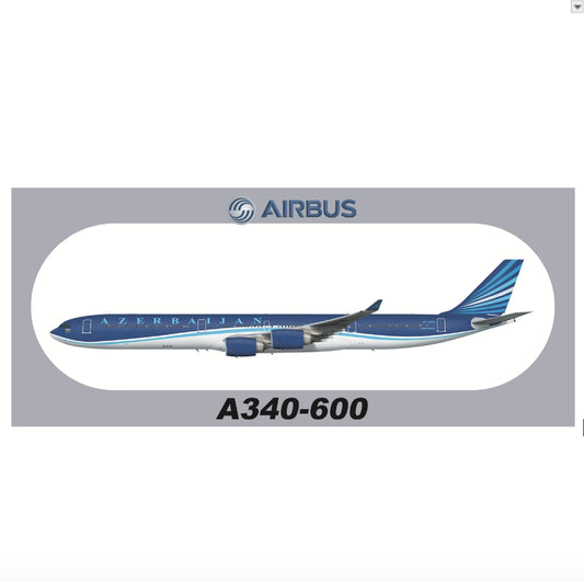 RBF現貨  AZERBAIJAN A340-600 20X8.8CM STICKER S-R-A346-4K *free shipping* 全球免運費