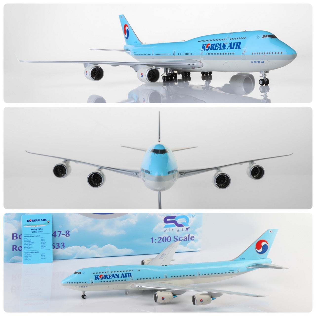 "RBF絕版 SQ 金屬 1:200 Korean	B747-8 L2053 *free shipping* 全球免運費"
