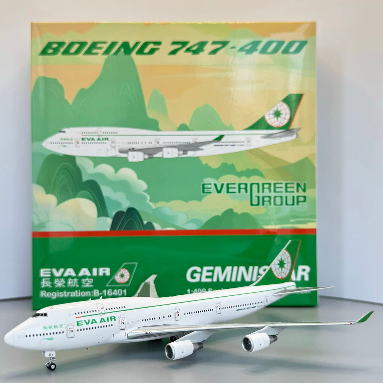 RBF現貨  Gemini Star 1:400 EVA AIR 747-400 B- 74402 *free shipping* 全球免運費