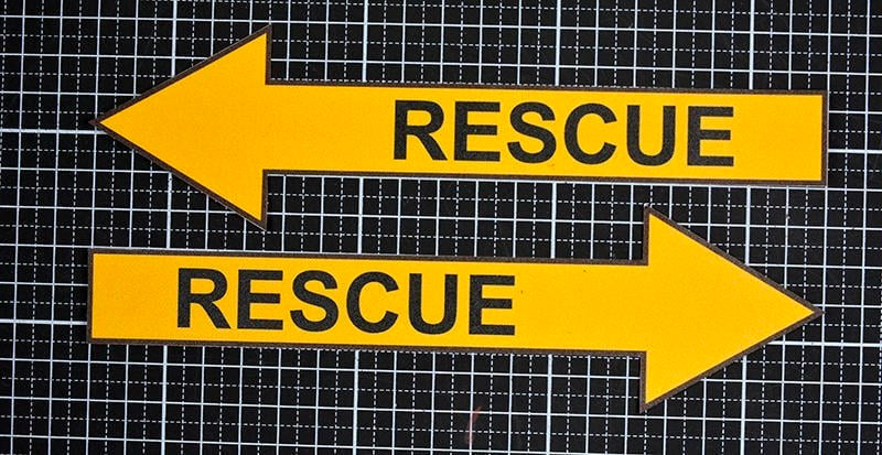 RBF現貨  RESCUE yellow WATERPROOF STICKER 貼紙 S30-RES-Y *free shipping* 全球免運費