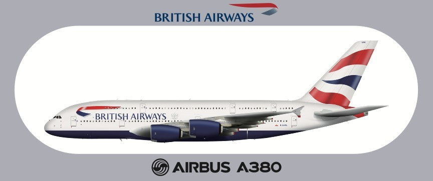 RBF現貨  BRITISH A380 20*8.8CM STICKER 貼紙 S-R-380-BA *free shipping* 全球免運費