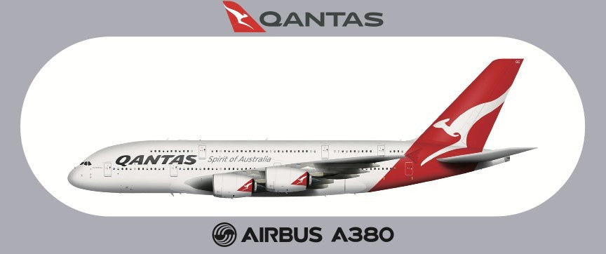 RBF現貨  QANTAS A380 20*8.8CM STICKER 貼紙 S-R-380-QF *free shipping* 全球免運費