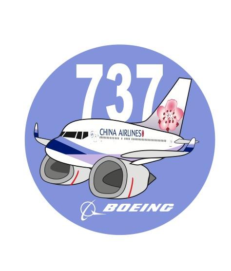 RBF現貨  CHINA AIRLINES 737 7CM STICKER 貼紙 S-C-737-CI *free shipping* 全球免運費